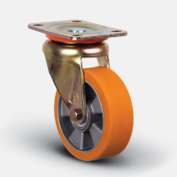 Колесо полуретановое поворотное 125 мм ( ED01-ABP-125 ), диск алюминий